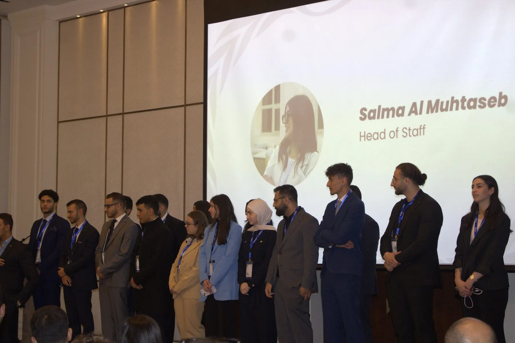 HTUMUN staff team on stage